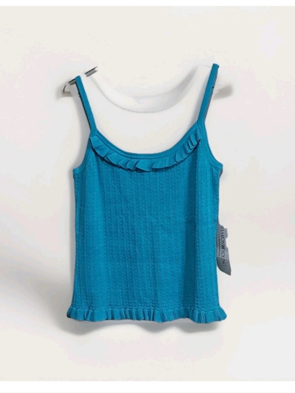 Blue Ruffle Trim Tank Top - Women's - Picture 2 of 6